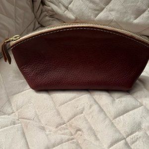 Portland Leather Pebbled Eclipse Nutmeg Makeup Bag